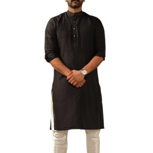Black Silk Designer Kurta Pajama Set Men - Premium Luxury Fashion | Jaipurio